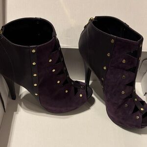 Elegant Purple Studded Women's Heels